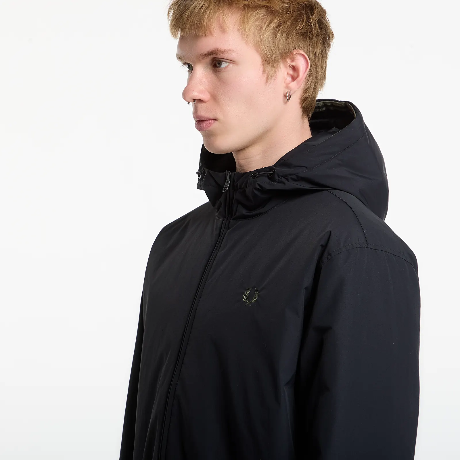 Chaquetas de hombre FRED PERRY Hooded Brentham Jacket Black