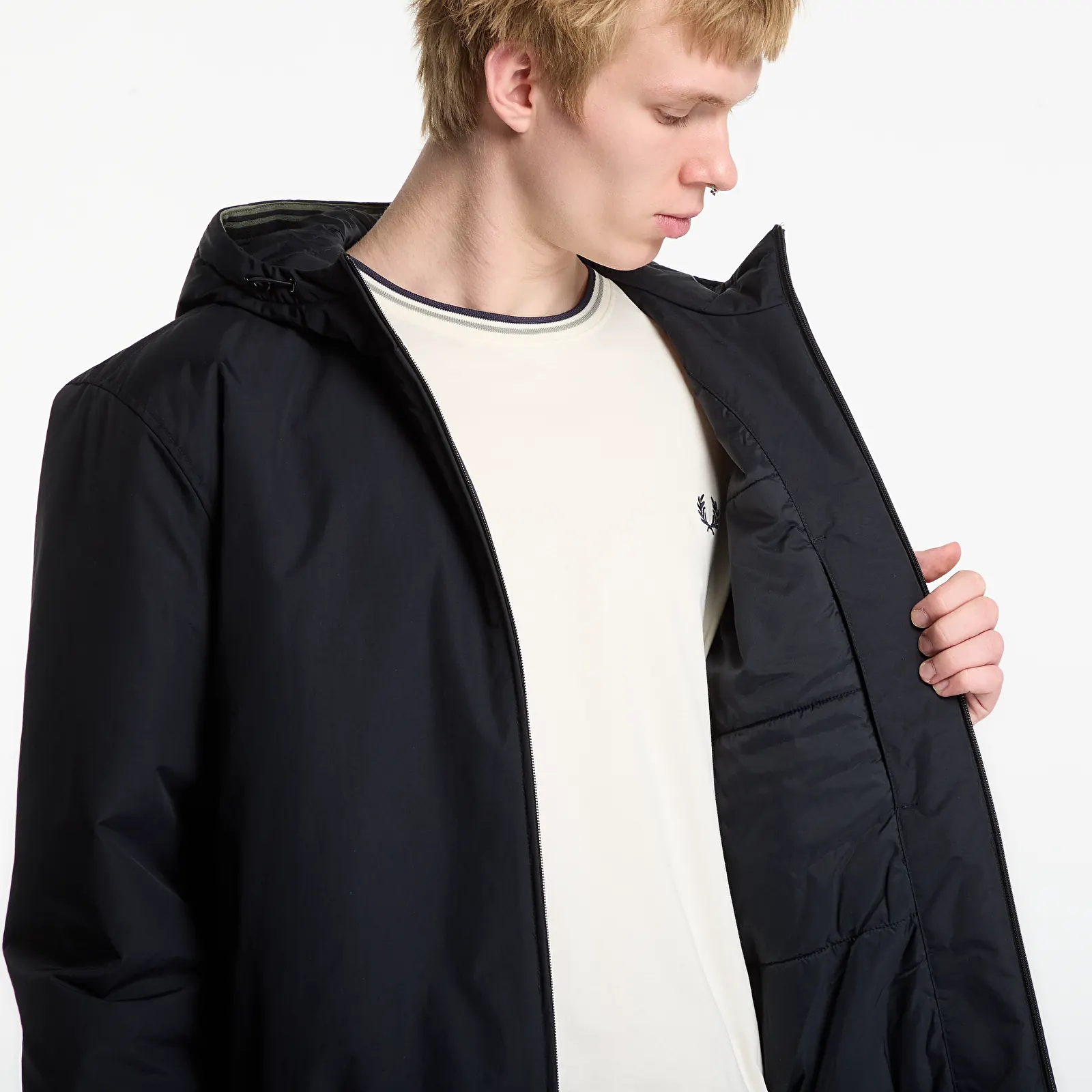 Chaquetas de hombre FRED PERRY Hooded Brentham Jacket Black