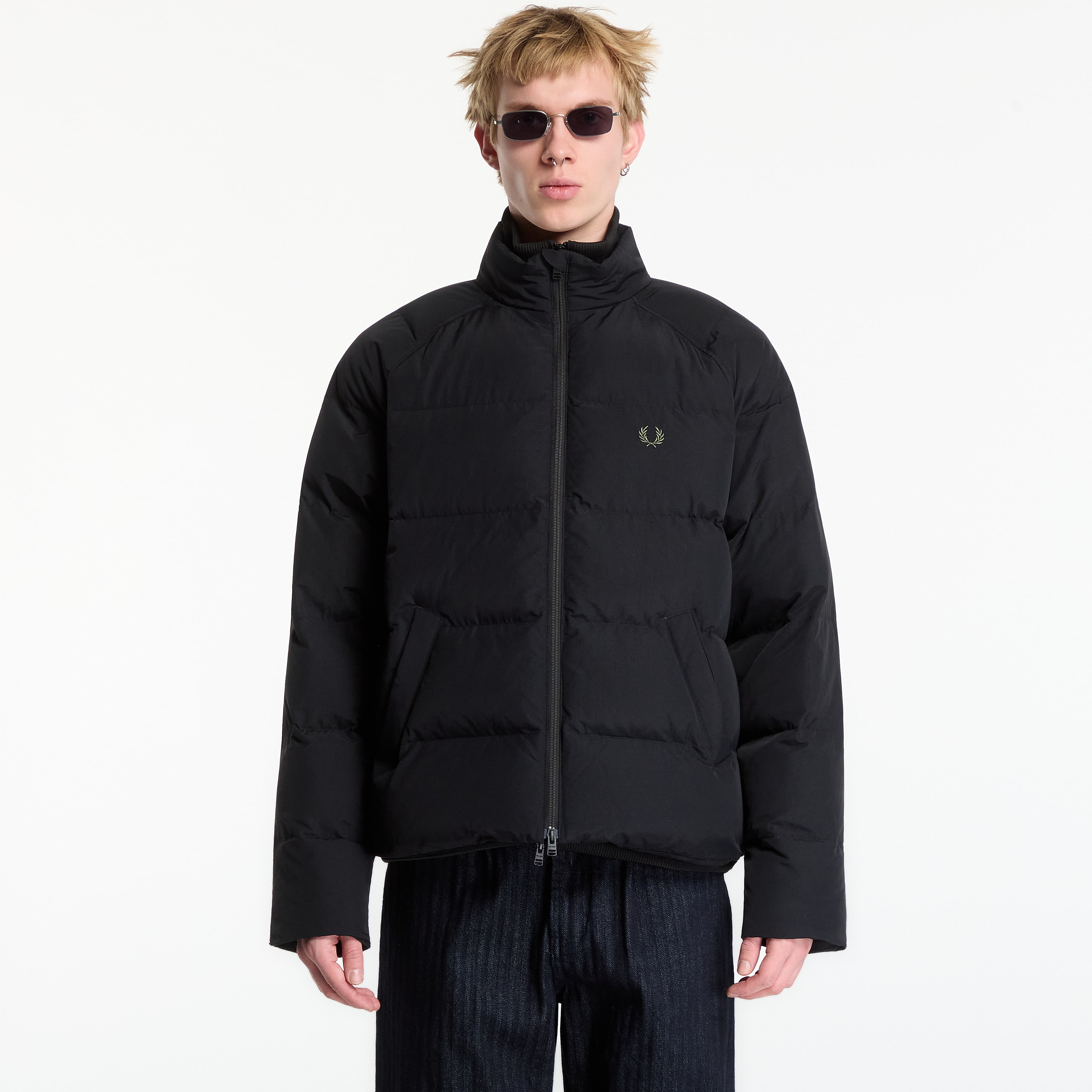Fred Perry Herren Schwarz Für J1309 E Gesteppte Jacke Mit Raglanärmeln (Xl), Lässig, Recyceltes Nylon - Bild 6