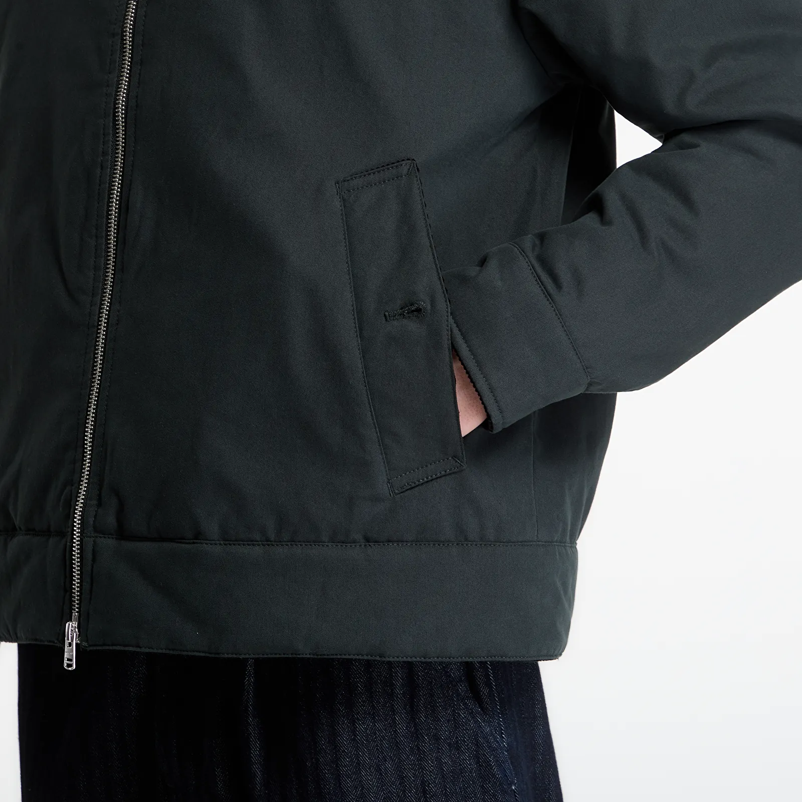 Pánské bundy FRED PERRY Cotton Caban Jacket Green