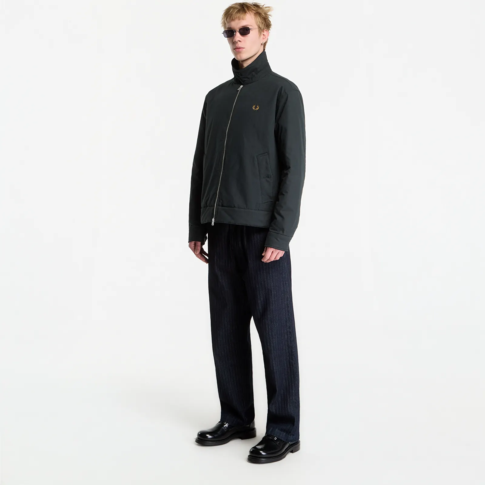 Pánské bundy FRED PERRY Cotton Caban Jacket Green