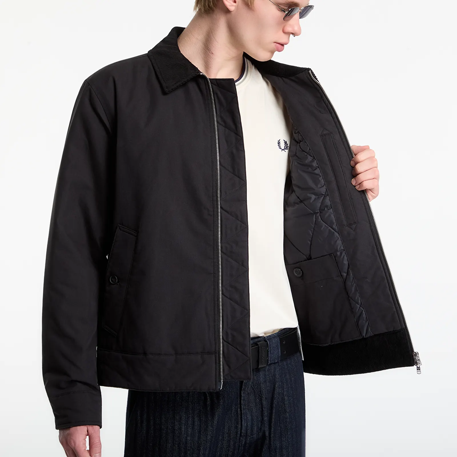 Мъжки якета FRED PERRY Cotton Caban Jacket Black