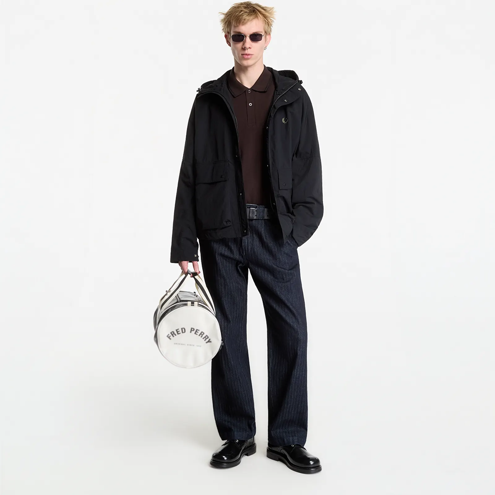 Parkaer til mænd FRED PERRY Cropped Ripstop Parka Black