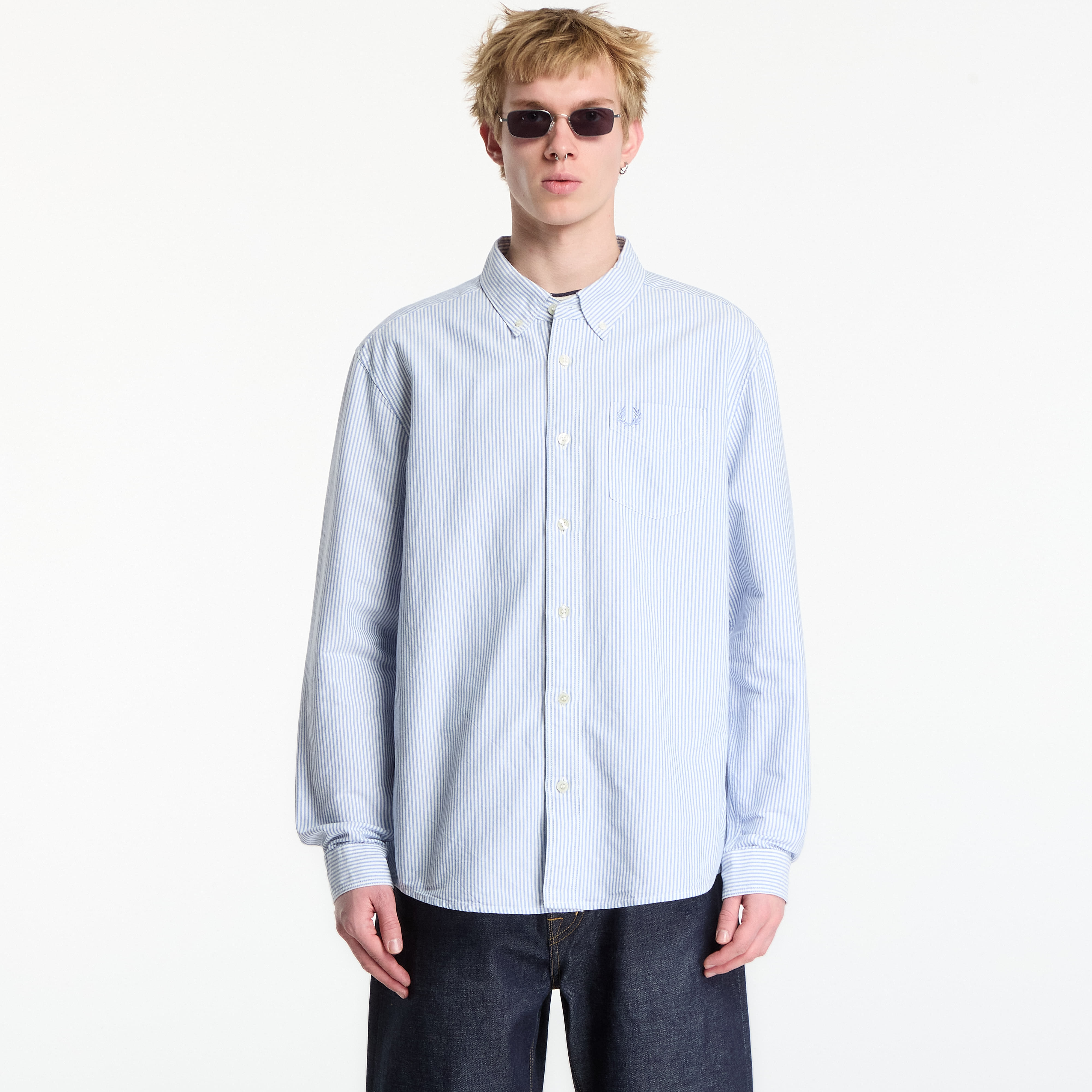 Риза FRED PERRY Relaxed Striped Oxford Shirt Light Smoke L