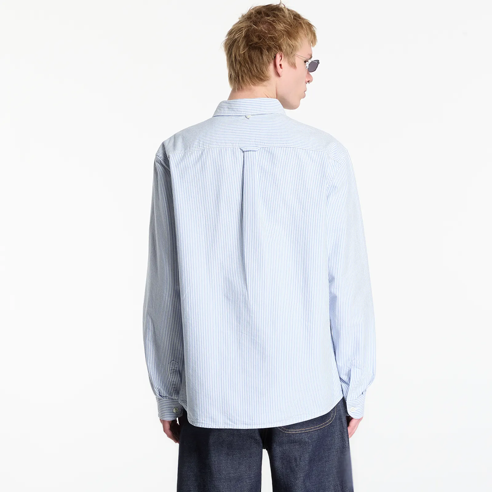 Skjortor för män FRED PERRY Relaxed Striped Oxford Shirt Light Smoke