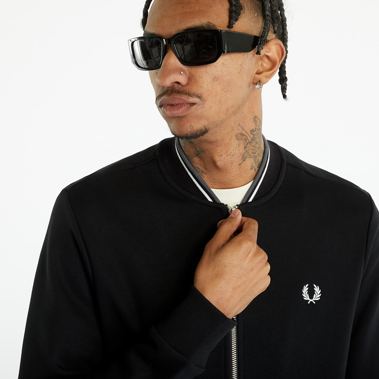 Sweatshirts FRED PERRY Zip Through Sweatshirt Black