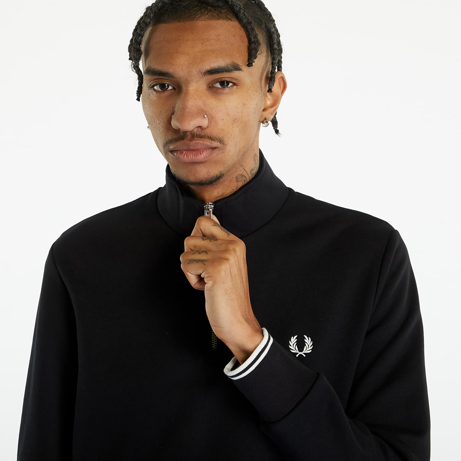 Sweaters FRED PERRY Half Zip Sweatshirt Black