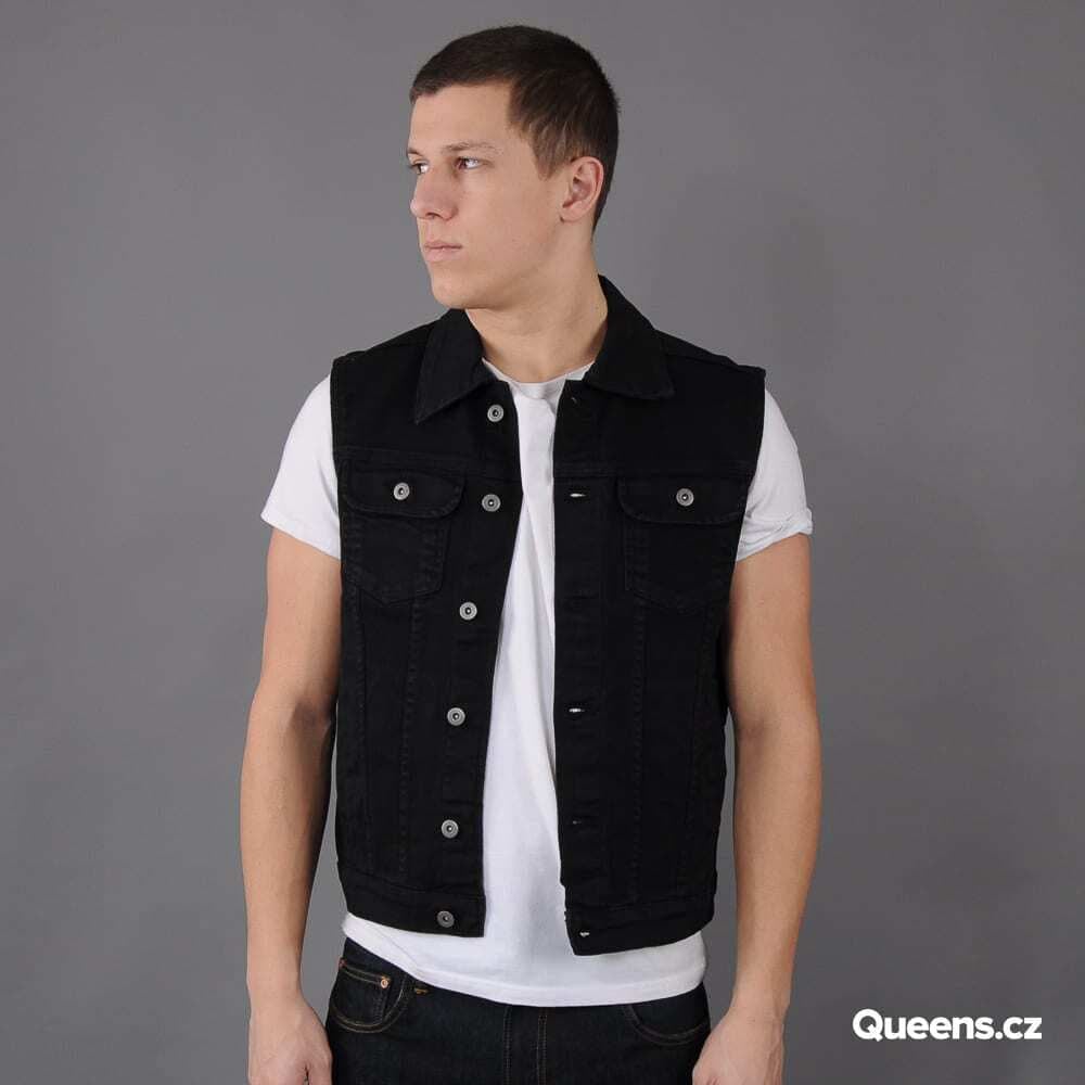 Urban Classics Denim Vest Black Raw XXL