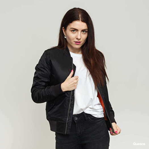 Jackets Urban Classics Ladies Basic Bomber Jacket Black | Queens
