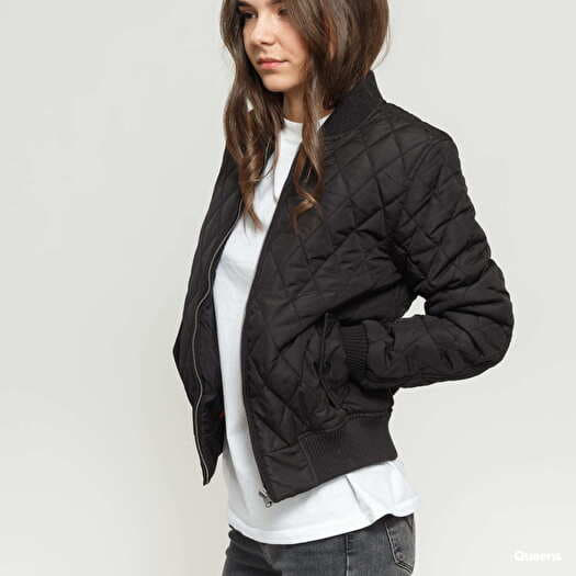 Jackets Urban Classics Ladies Nylon | Diamond Quilt Black Jacket Queens