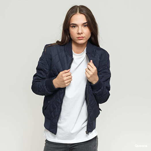 Jackets Urban Classics Ladies Diamond Quilt Nylon Jacket Navy | Queens