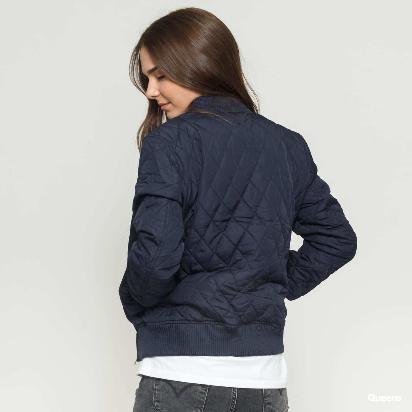 Queens Urban Jackets | Classics Jacket Quilt Ladies Diamond Navy Nylon