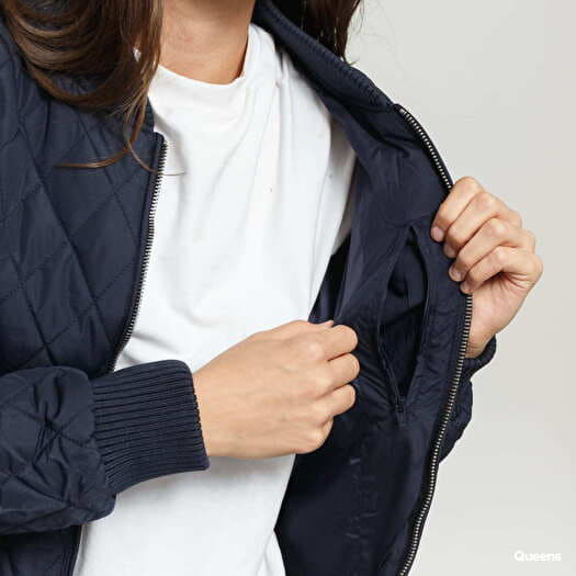 Jackets Urban Ladies Jacket | Queens Navy Nylon Quilt Diamond Classics