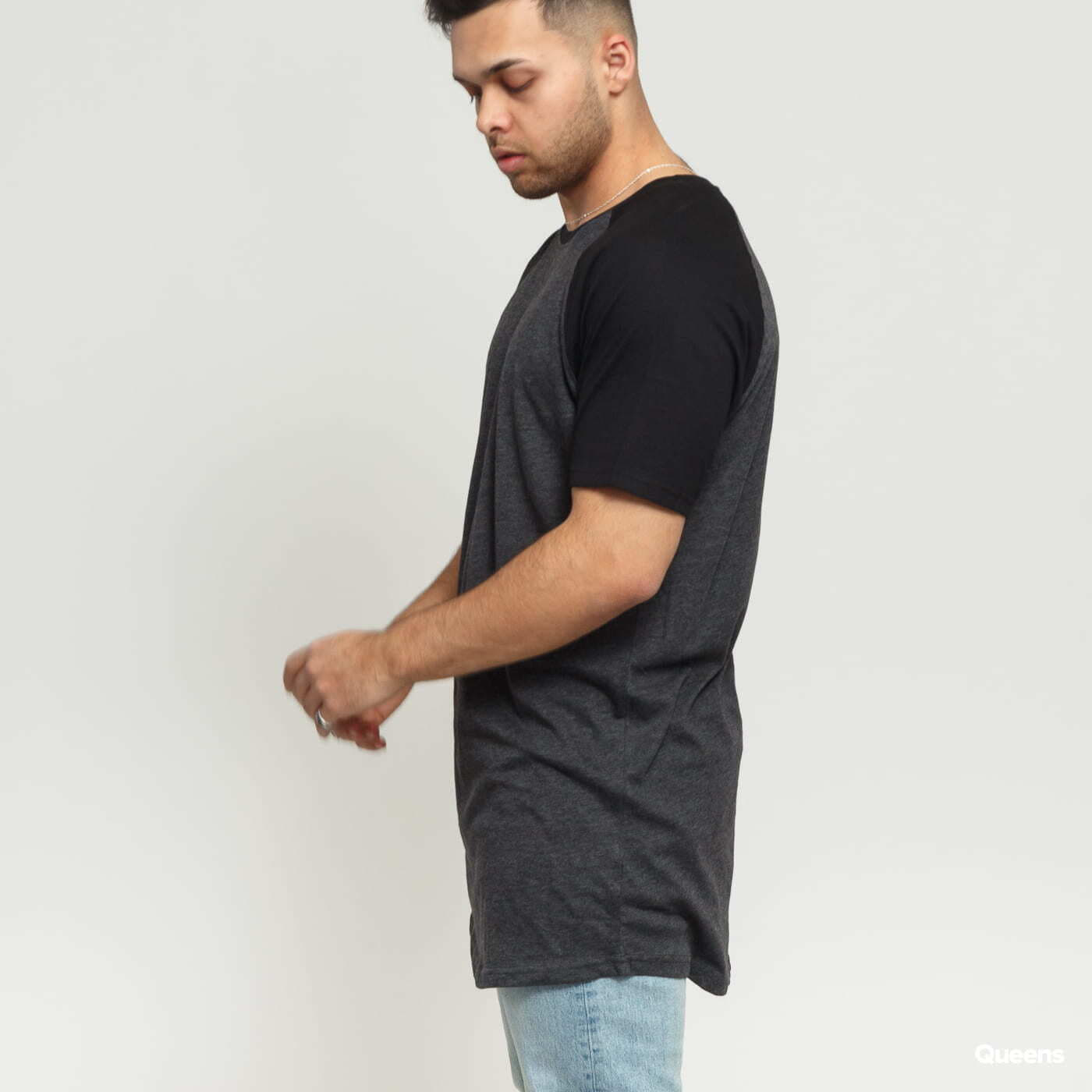 T-krekli Urban Classics Shaped Raglan Long Tee Black