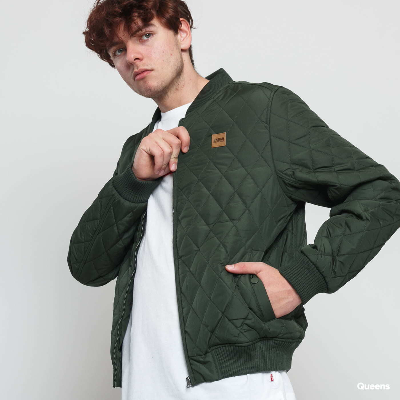 Μπουφάν Urban Classics Diamond Quilt Nylon Jacket Olive L