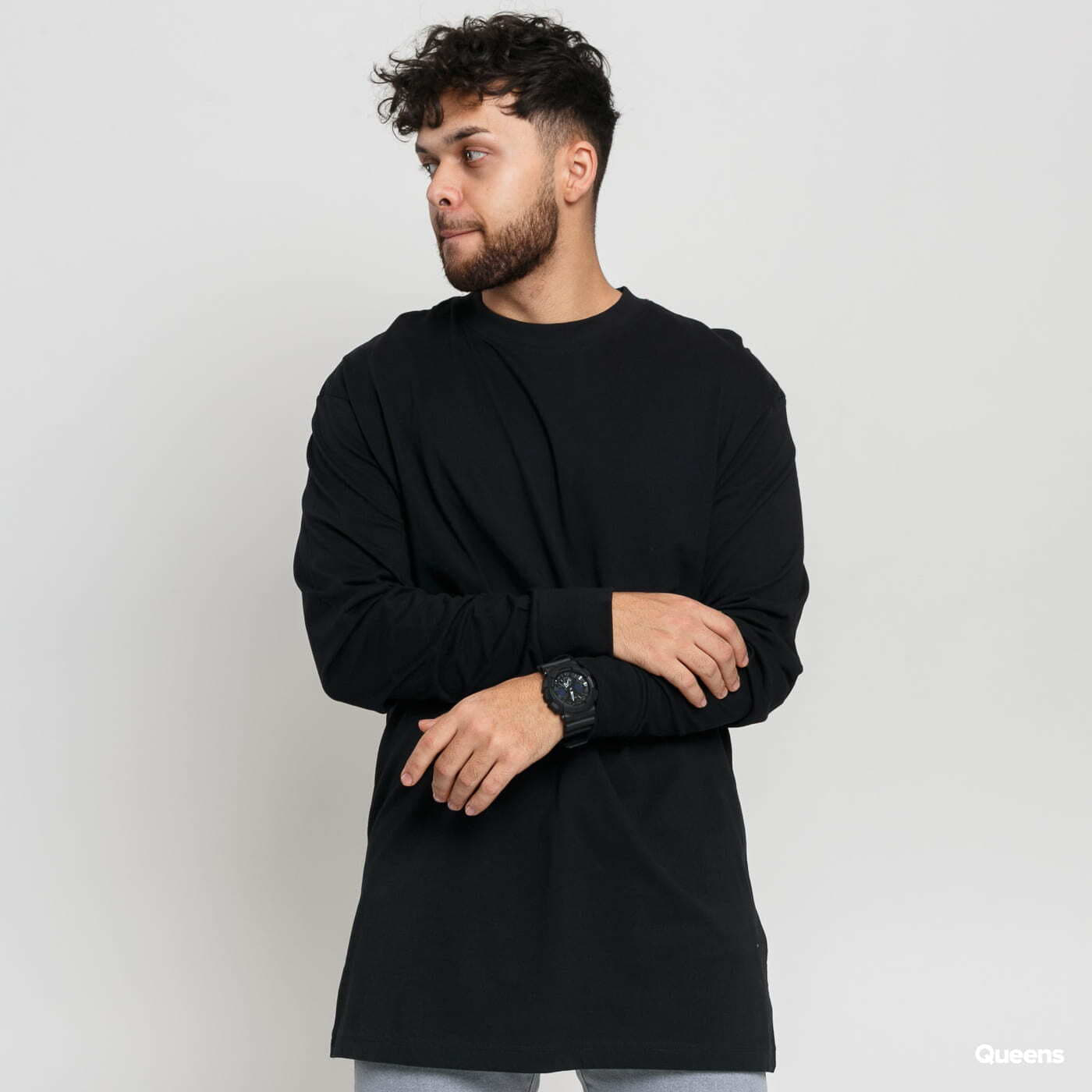 Tričko Urban Classics Tall Tee L/S Black L