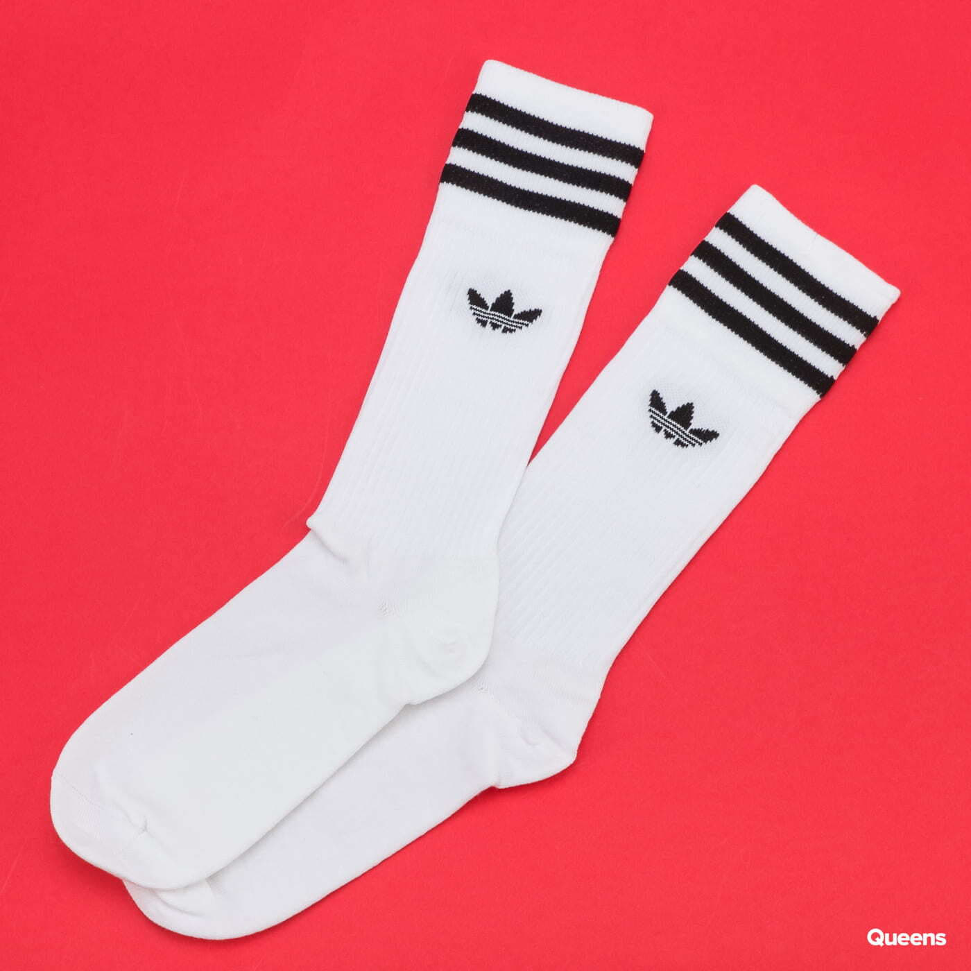 Socks adidas Originals Solid Crew Sock White Black Queens