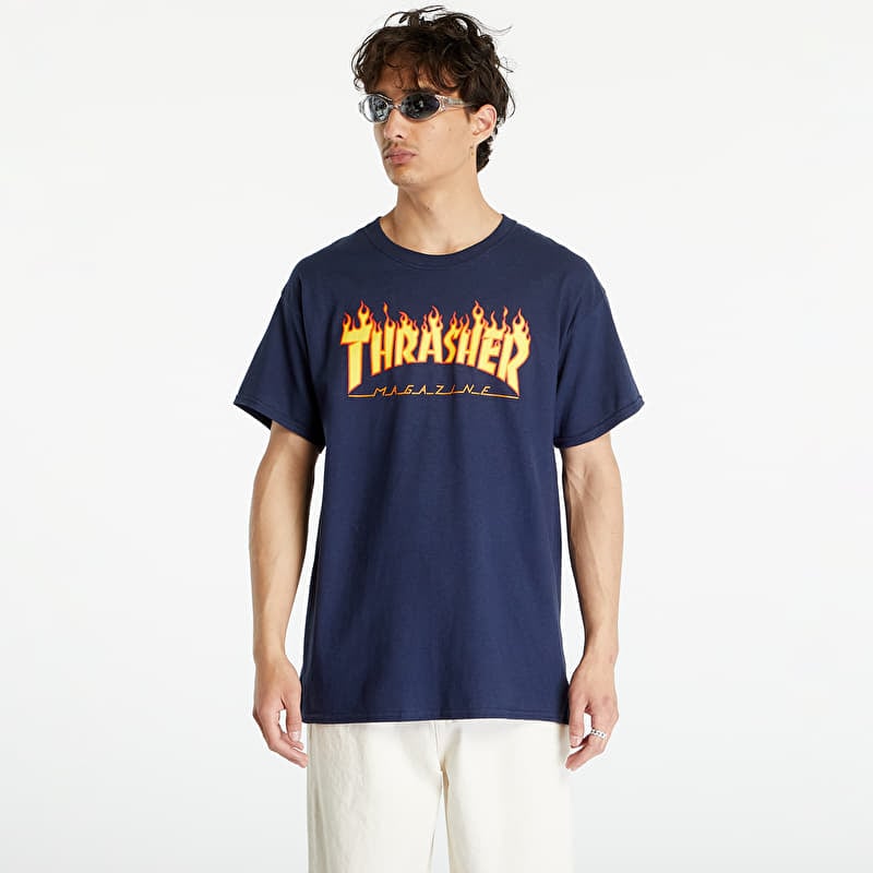 Tričko Thrasher Flame Logo Navy