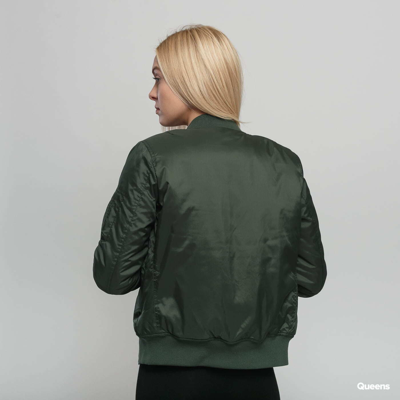 Jackets Urban Classics Ladies Basic Bomber Jacket Green | Queens | Jacken