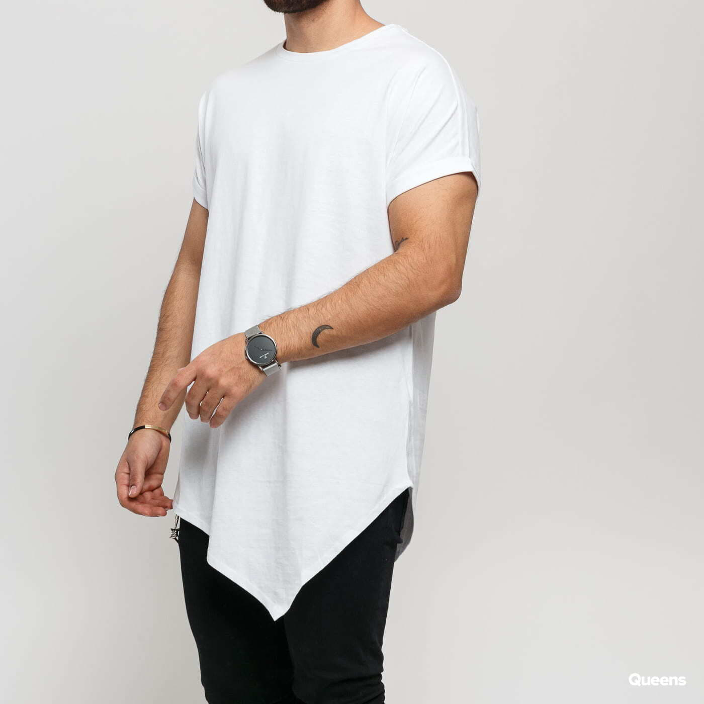 T-shirts Urban Classics Asymetric Long Tee White