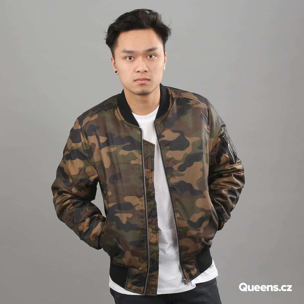 Bundy Urban Classics Camo Basic Bomber Jacket Camo Green