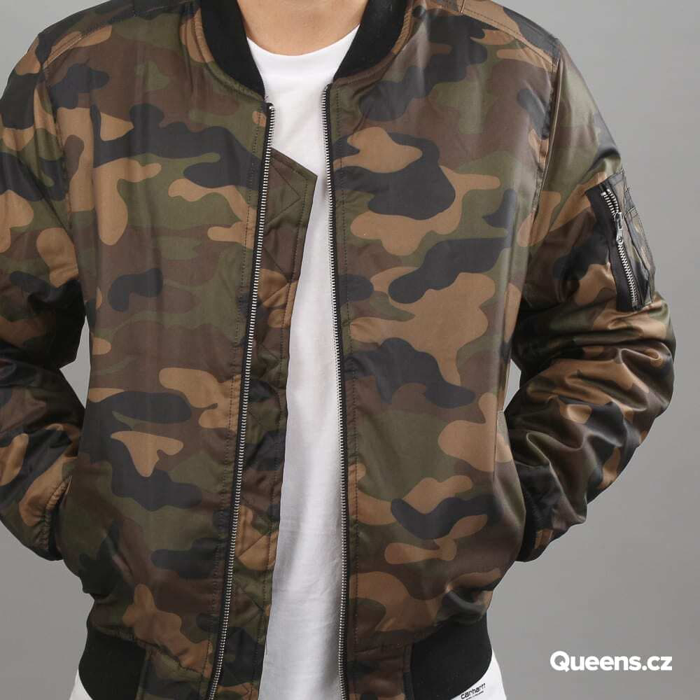 Bundy Urban Classics Camo Basic Bomber Jacket Camo Green