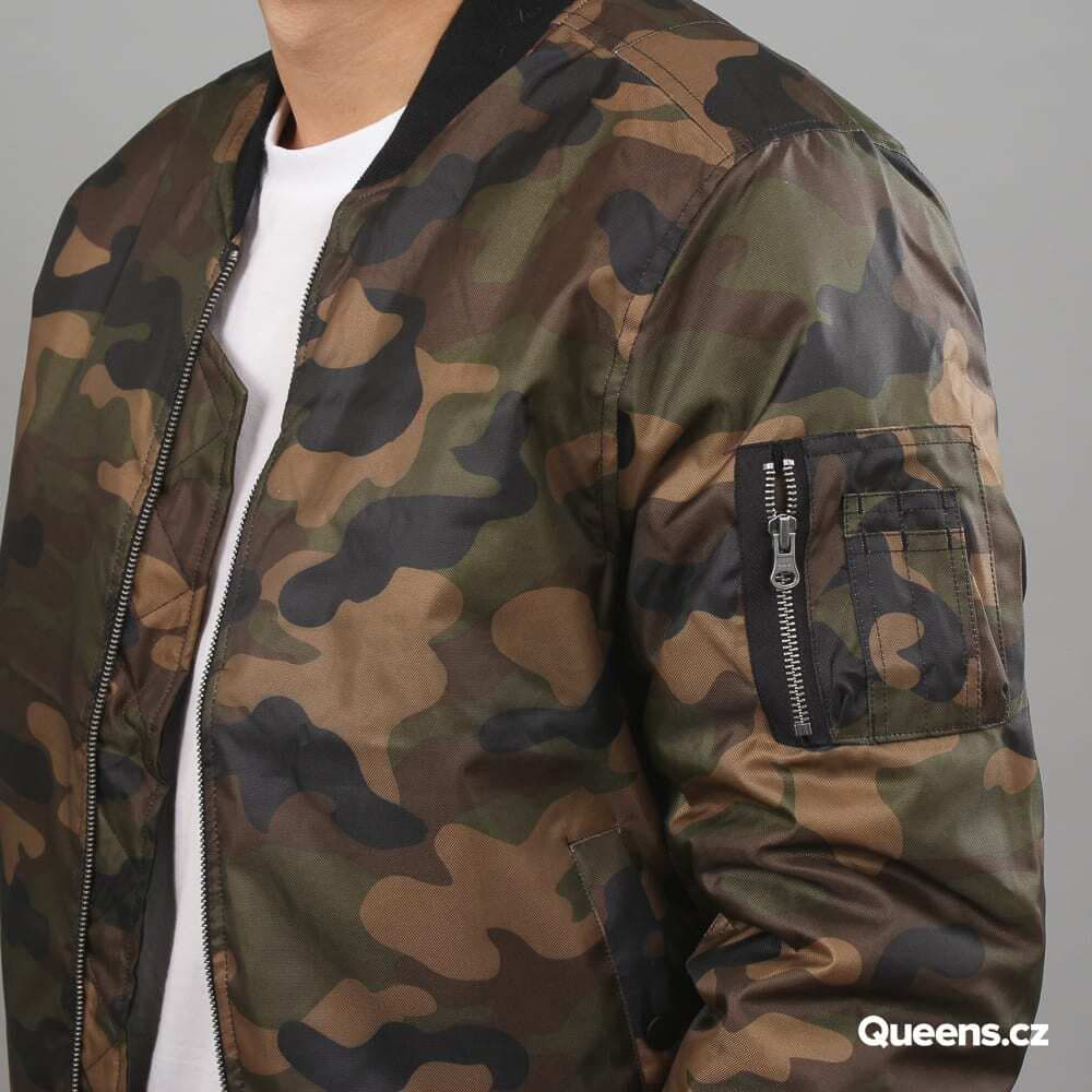 Bundy Urban Classics Camo Basic Bomber Jacket Camo Green